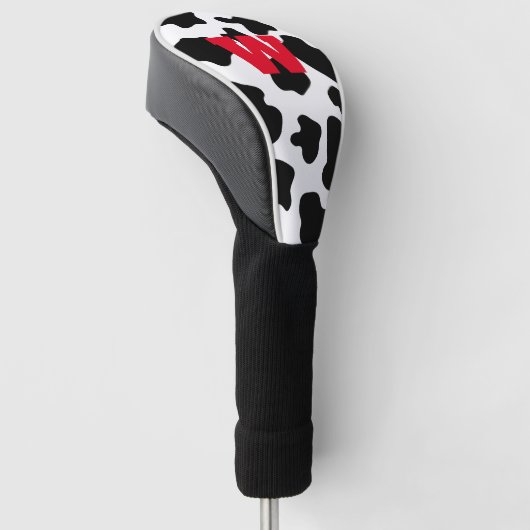 Gepersonaliseerde monogram koe spoelt dierlijke af golfheadcover (Schuin)