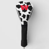 Gepersonaliseerde monogram koe spoelt dierlijke af golfheadcover (Voorkant)