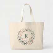 Gepersonaliseerde monogram krans Canvas tas (Voorkant)
