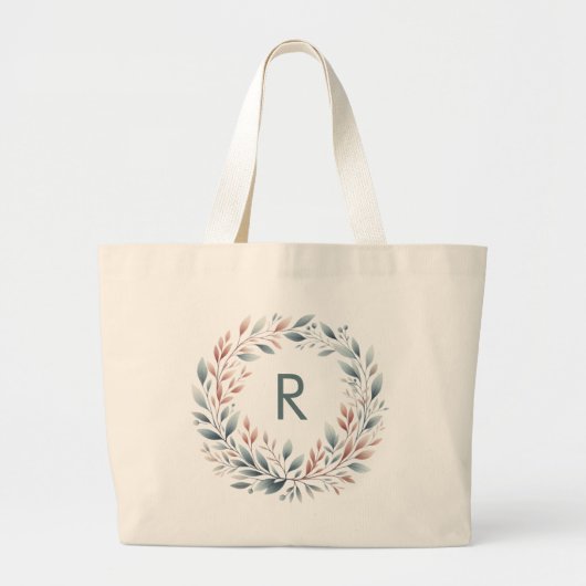Gepersonaliseerde monogram krans Canvas tas (Voorkant)