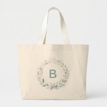 Gepersonaliseerde monogram krans Canvas tas