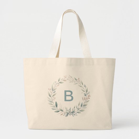 Gepersonaliseerde monogram krans Canvas tas (Voorkant)