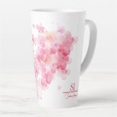 Gepersonaliseerde monogram latte-Mok | Modern Flor Latte Mok (Rechterhoek)