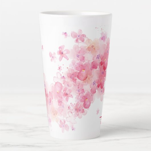 Gepersonaliseerde monogram latte-Mok | Modern Flor Latte Mok (Voorkant)