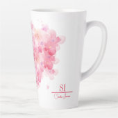 Gepersonaliseerde monogram latte-Mok | Modern Flor Latte Mok (Rechts)