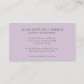 Gepersonaliseerde Monogram Lavendel Stijlvolle Kan Visitekaartje (Achterkant)