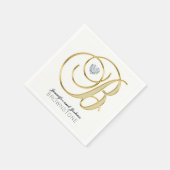 Gepersonaliseerde Monogram Letter B Gold White Wed Servetten (Hoek)