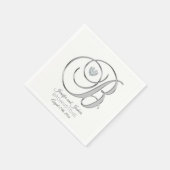 Gepersonaliseerde Monogram Letter B Silver Wedding Servetten (Hoek)