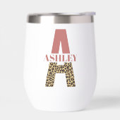 Gepersonaliseerde Monogram Letter Een Roze Luipaar (Links)