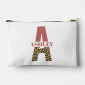 Gepersonaliseerde Monogram Letter Een Roze Luipaar Etui (Achterkant)