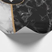 Gepersonaliseerde Monogram Letter Marble Wrapping Cadeaupapier (Hoek)
