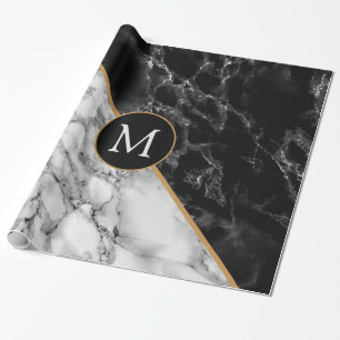Gepersonaliseerde Monogram Letter Marble Wrapping  Cadeaupapier
