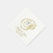 Gepersonaliseerde Monogram Letter P White Wedding Servetten (Hoek)