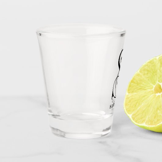 Gepersonaliseerde Monogram Letter S met achternaam Shot Glas (Links)