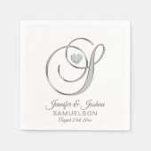 Gepersonaliseerde Monogram Letter S White Wedding Servetten (Voorkant)