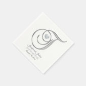 Gepersonaliseerde Monogram Letter T Silver Wedding Servet (Hoek)