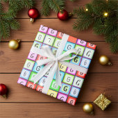 Gepersonaliseerde Monogram Leuk, Kleurrijke Kinder Cadeaupapier