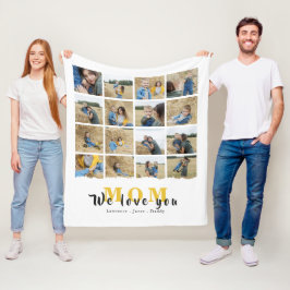 Gepersonaliseerde monogram liefde Foto's van je mo Fleece Deken