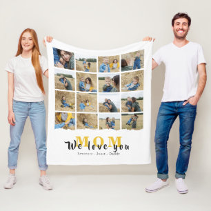 Gepersonaliseerde monogram liefde Foto's van je mo Fleece Deken