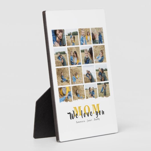 Gepersonaliseerde monogram liefde Je moeder 16 fam Fotoplaat (Zijkant)