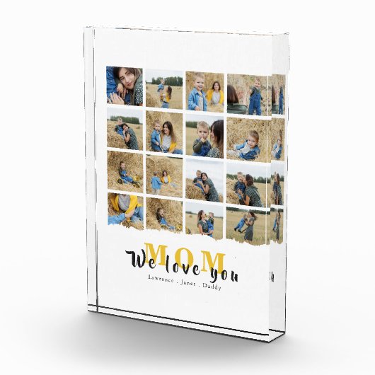 Gepersonaliseerde monogram liefde Moeder 16 Moeder Fotoblokken (Rechts)