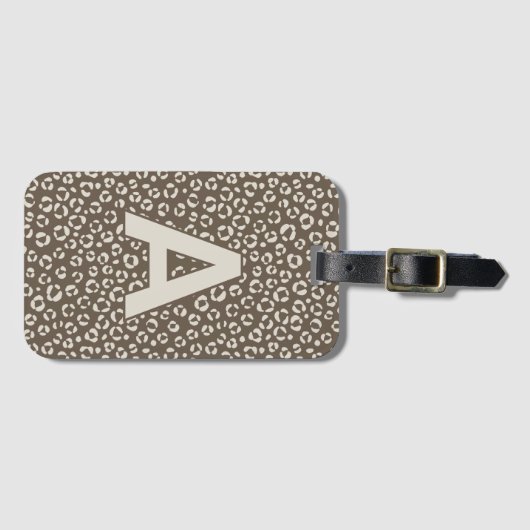 Gepersonaliseerde Monogram Luipaard dierenprint Bagagelabel (Voorkant (horizontaal))