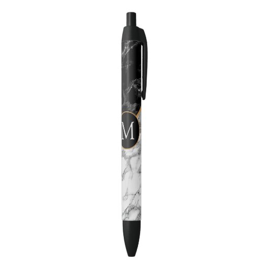 Gepersonaliseerde monogram marmeren pen (Achterkant (Verticaal))