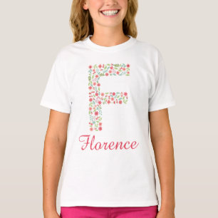 Gepersonaliseerde monogram meisjes T-Shirt met let