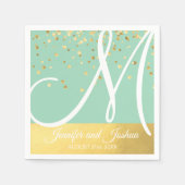 Gepersonaliseerde Monogram Mint Green Sage Gold We Servet (Voorkant)