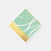 Gepersonaliseerde Monogram Mint Green Sage Gold We Servet (Hoek)