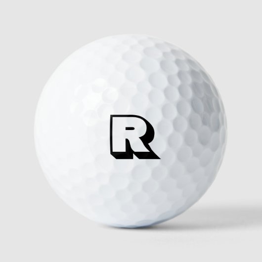 Gepersonaliseerde Monogram Moderne Blok Typografie Golfballen (Voorkant)