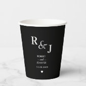 Gepersonaliseerde Monogram Moderne Elegantie Trouw Papieren Bekers (Voorkant)