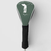 Gepersonaliseerde Monogram Moderne Sage Groene Clu Golfheadcover (Voorkant)