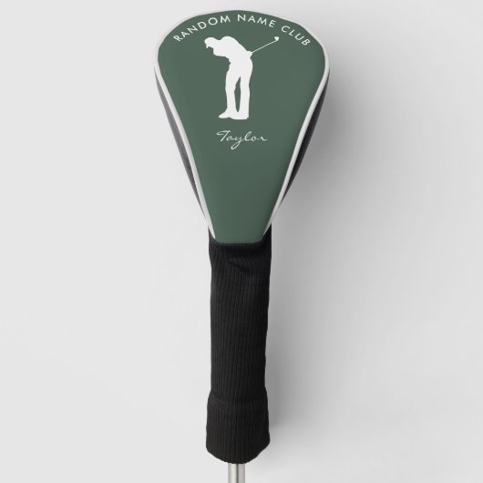 Gepersonaliseerde Monogram Moderne Sage Groene Clu Golfheadcover (Voorkant)