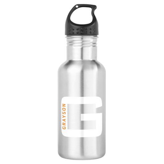 Gepersonaliseerde Monogram Moderne Unieke Techniek Waterfles (Voorkant)