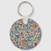 Gepersonaliseerde Monogram Mozaïek Tegels Sleutelh Sleutelhanger (Achterkant)