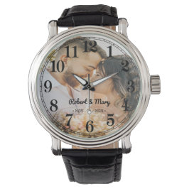 Gepersonaliseerde Monogram Naam Aangepaste Foto Horloge