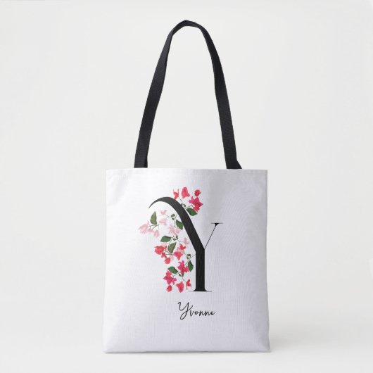 Gepersonaliseerde Monogram Naam Canvas tas - Lette (Voorkant)