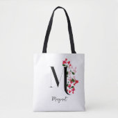 Gepersonaliseerde Monogram Naam Canvas tas - Lette (Voorkant)