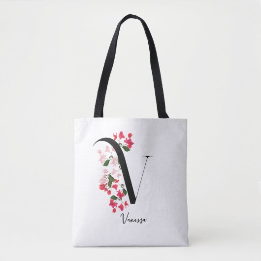 Gepersonaliseerde Monogram Naam Canvas tas - Lette (Voorkant)