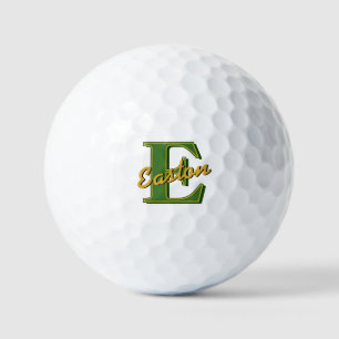 Gepersonaliseerde Monogram Naam Donker Groen en Go Golfballen