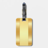 Gepersonaliseerde Monogram Naam Faux Gold Glamorou Bagagelabel (Achterkant verticaal)