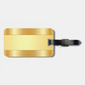Gepersonaliseerde Monogram Naam Faux Gold Glamorou Bagagelabel (Achterkant horizontaal)