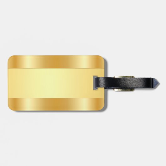 Gepersonaliseerde Monogram Naam Faux Gold Glamorou Bagagelabel (Achterkant horizontaal)