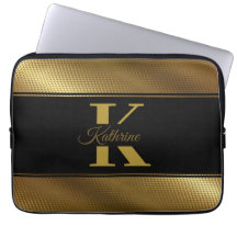 Gepersonaliseerde monogram naam Golden Black