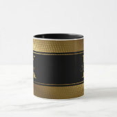 Gepersonaliseerde monogram naam Golden Black Mok (Midden)