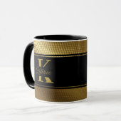 Gepersonaliseerde monogram naam Golden Black Mok (Voorkant links)