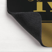 Gepersonaliseerde monogram naam Golden Black Muismat (Hoek)