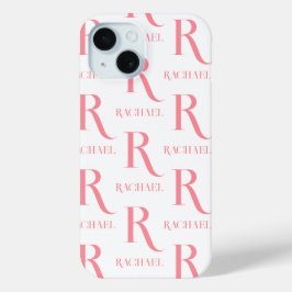 Gepersonaliseerde Monogram Naam Minimale Stijlvoll iPhone 15 Case