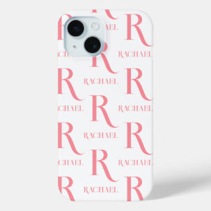 Gepersonaliseerde Monogram Naam Minimale Stijlvoll iPhone 15 Case